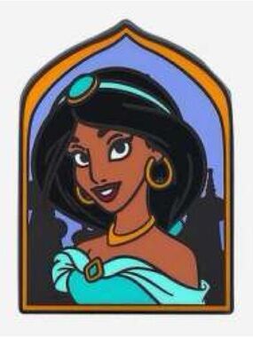 Disney Princess Jasmine Teal, Black, Gold Enamel Pin